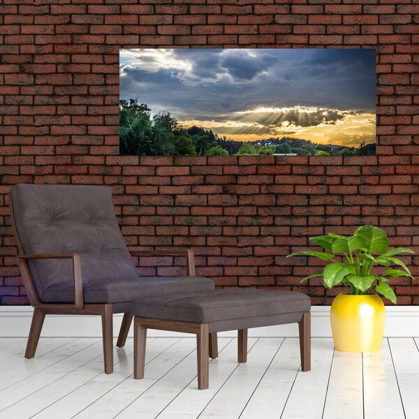 Obraz krajiny s lúčmi (120x50 cm)