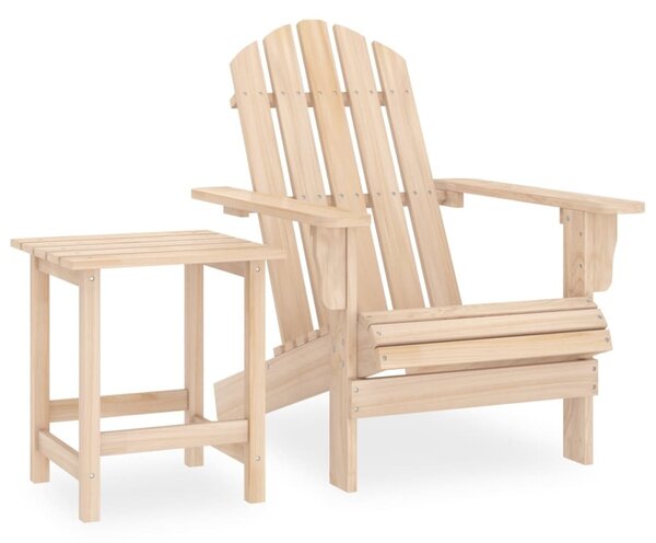Maison Exclusive – záhradná stolička Adirondack s integrovaným stolíkom, vyrobená z masívneho smrekového dreva