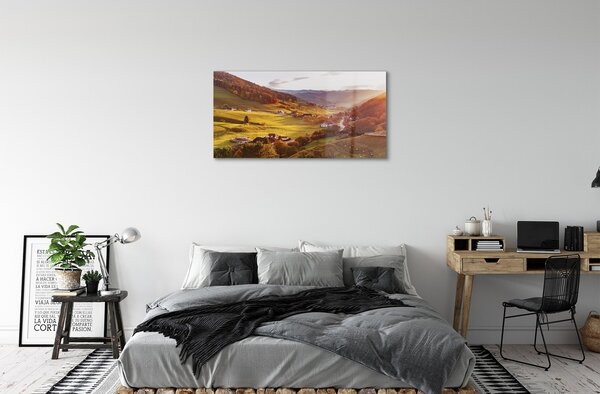 Sklenený obraz Nemecko údolie budovy forest 100x50 cm 2 Prívesky