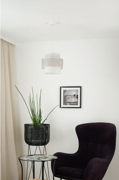 Brilagi - Luster na lanku DOVER SPACE 1xE27/15W/230V pr. 25 cm šedá/krémová