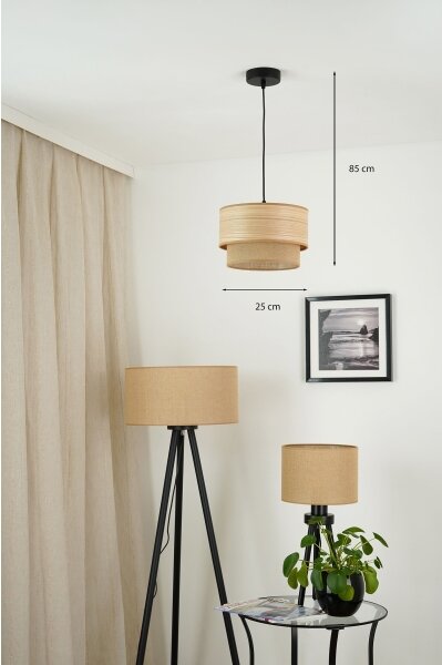 Brilagi - Luster na lanku MONTANA BOHO 1xE27/15W/230V pr. 25 cm hnedá/čierna