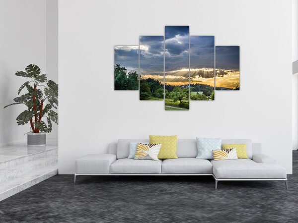 Obraz krajiny s lúčmi (150x105 cm)