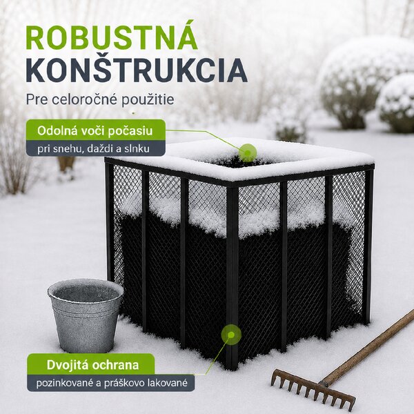 Kovový kompostér 450 L - čierny