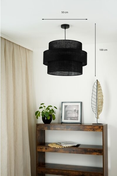Brilagi - Luster na lanku SPACE YUTE 1xE27/15W/230V pr. 50 cm čierna