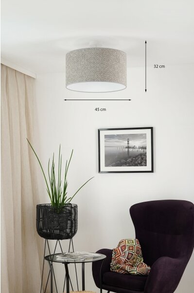 Brilagi - Luster na lanku BOUCLE ROLLER 1xE27/15W/230V pr. 45 cm šedá