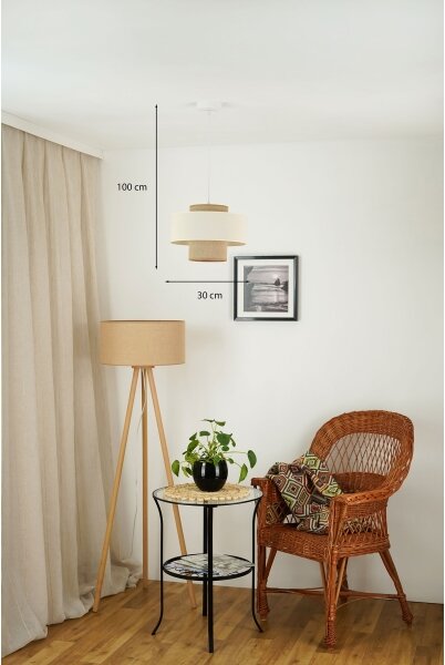 Brilagi - Luster na lanku DALLAS 1xE27/15W/230V pr. 30 cm hnedá/krémová/biela