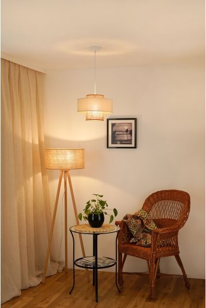 Brilagi - Luster na lanku DALLAS 1xE27/15W/230V pr. 30 cm hnedá/krémová/biela