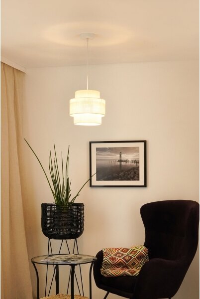 Brilagi - Luster na lanku SPACE YUTE 1xE27/15W/230V pr. 25 cm krémová/biela