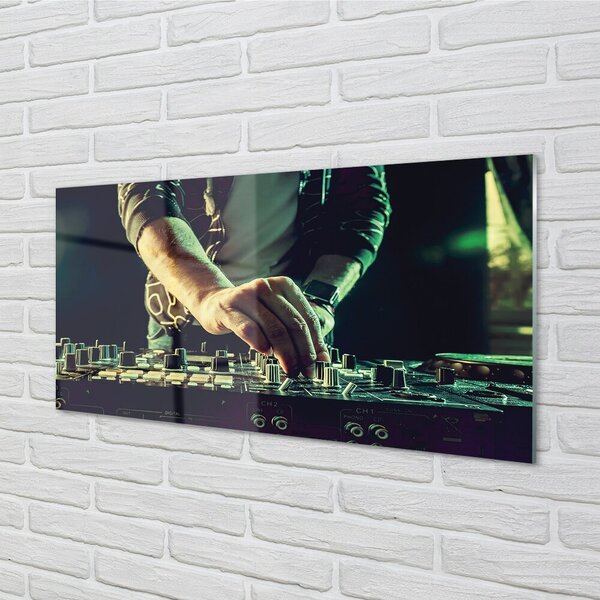 Obraz na skle Konzola DJ Headphones 100x50 cm 2 Prívesky