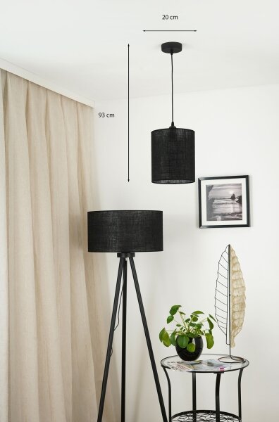 Brilagi - Luster na lanku TUBES 1xE27/15W/230V pr. 20 cm čierna