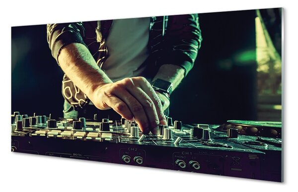 Obraz na skle Konzola DJ Headphones 100x50 cm 2 Prívesky