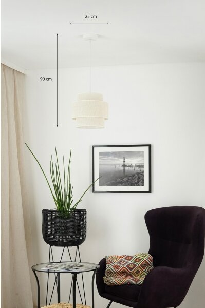 Brilagi - Luster na lanku SPACE YUTE 1xE27/15W/230V pr. 25 cm krémová/biela