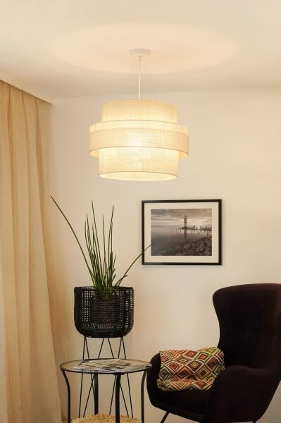 Brilagi - Luster na lanku SPACE YUTE 1xE27/15W/230V pr. 50 cm krémová/biela