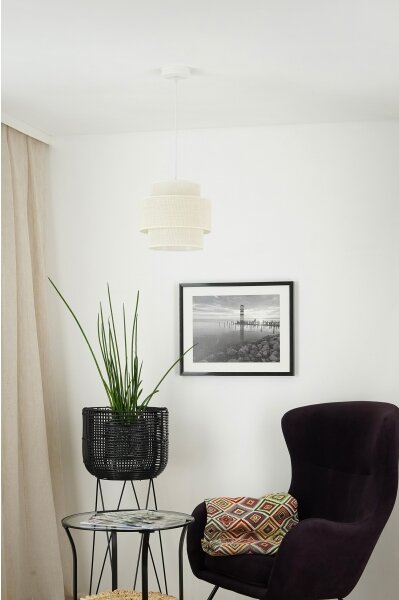 Brilagi - Luster na lanku SPACE YUTE 1xE27/15W/230V pr. 25 cm krémová/biela
