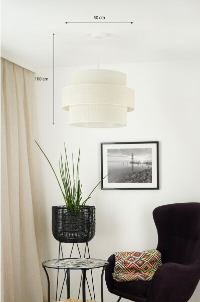 Brilagi - Luster na lanku SPACE YUTE 1xE27/15W/230V pr. 50 cm krémová/biela