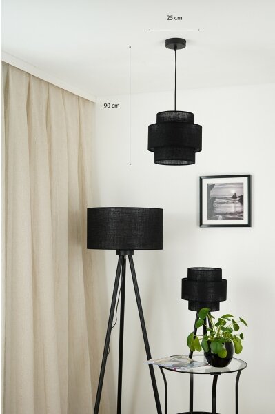 Brilagi - Luster na lanku SPACE YUTE 1xE27/15W/230V pr. 25 cm čierna