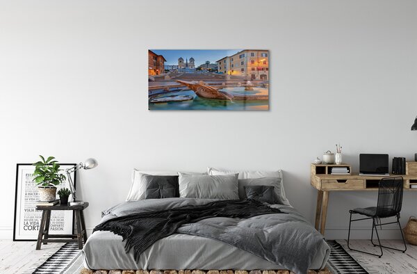 Sklenený obraz Rím Sunset fontána budovy 100x50 cm 2 Prívesky