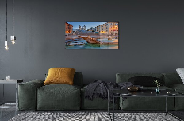 Sklenený obraz Rím Sunset fontána budovy 100x50 cm 2 Prívesky