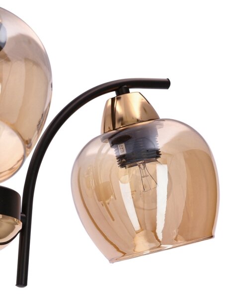 Luster na tyči MERRA 3xE27/40W/230V čierna/béžová