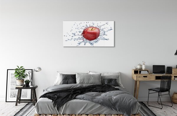 Obraz na skle Červené jablko vo vode 100x50 cm 2 Prívesky