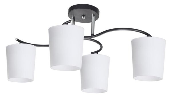 Luster na tyči ESNYR 4xE27/40W/230V čierna/biela