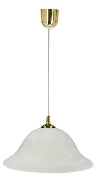 Luster na lanku VERA 1xE27/60W/230V zlatá/biela