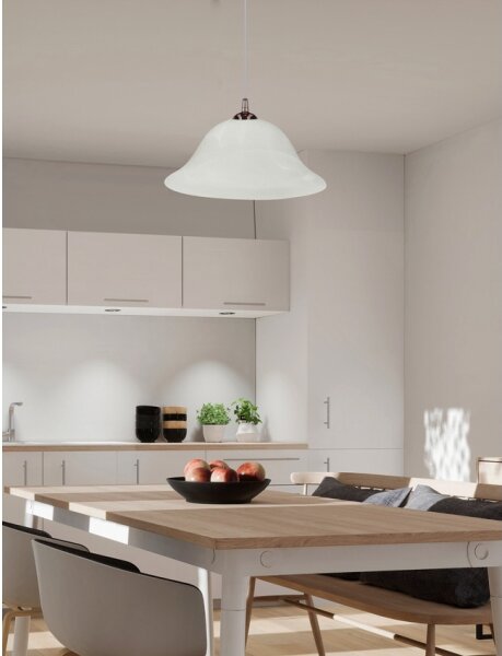 Luster na lanku VERA 1xE27/60W/230V medená/biela