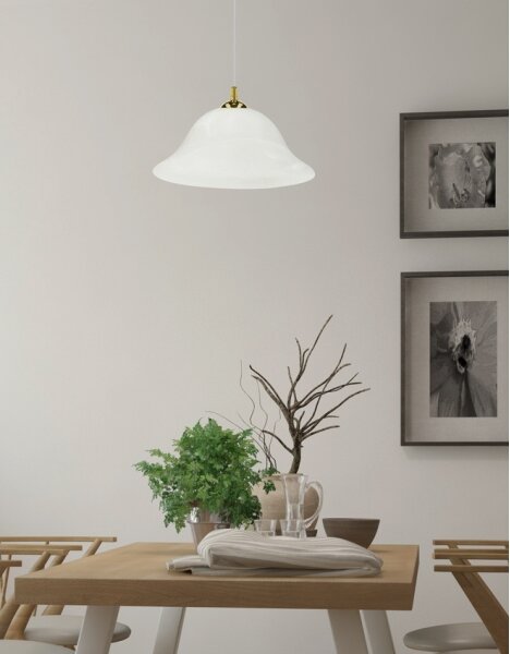 Luster na lanku VERA 1xE27/60W/230V zlatá/biela