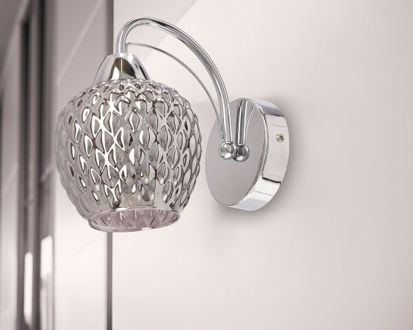 Nástenná lampa TOBIAS 1xE27/40W/230V lesklý chróm