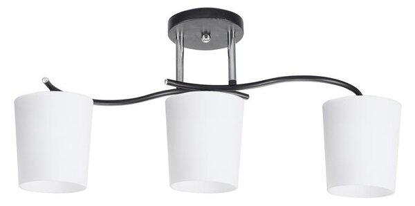 Luster na tyči ESNYR 3xE27/40W/230V čierna/biela
