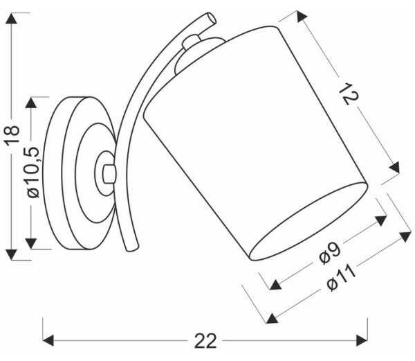 Nástenná lampa ESNYR 1xE27/40W/230V čierna/biela