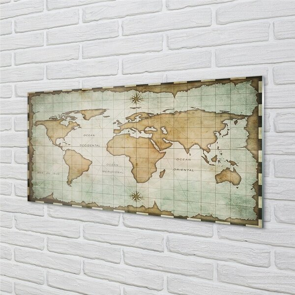 Sklenený obraz spálené mapa 100x50 cm 2 Prívesky