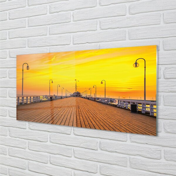 Sklenený obraz Gdańsk Pier sea sunset 100x50 cm 2 Prívesky