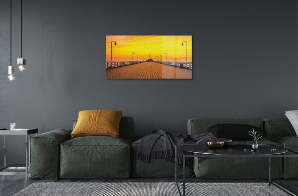 Sklenený obraz Gdańsk Pier sea sunset 100x50 cm 2 Prívesky