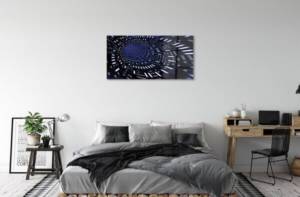 Sklenený obraz Blue 3d tunel 100x50 cm 2 Prívesky