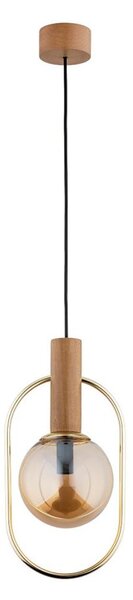 Luster na lanku MUFI 1xE14/10W/230V zlatá/béžová