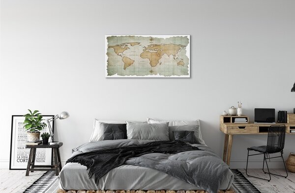 Sklenený obraz mapa 100x50 cm 2 Prívesky