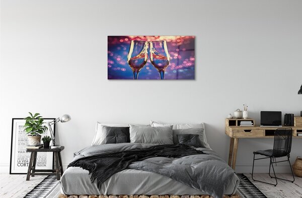 Obraz na skle Farebné pozadia poháre 100x50 cm 2 Prívesky