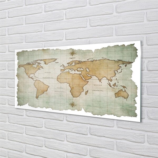 Sklenený obraz mapa 100x50 cm 2 Prívesky