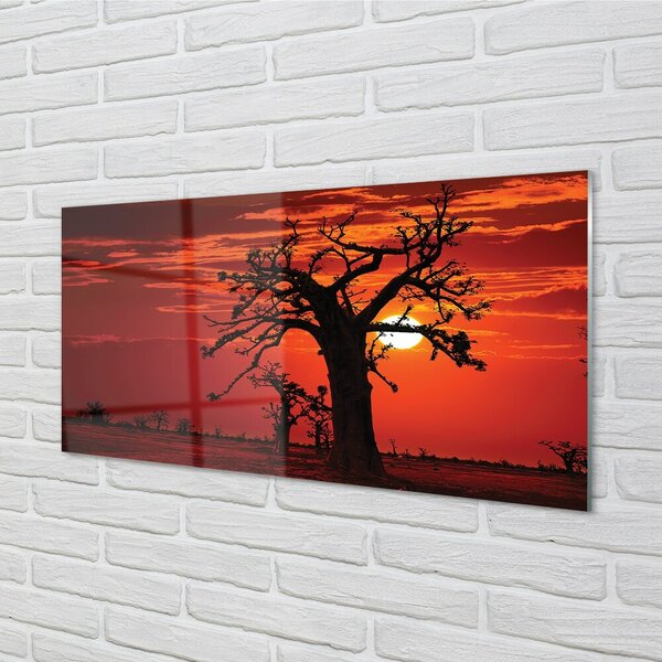 Obraz na skle Stromy oblohy oblačno 100x50 cm 2 Prívesky