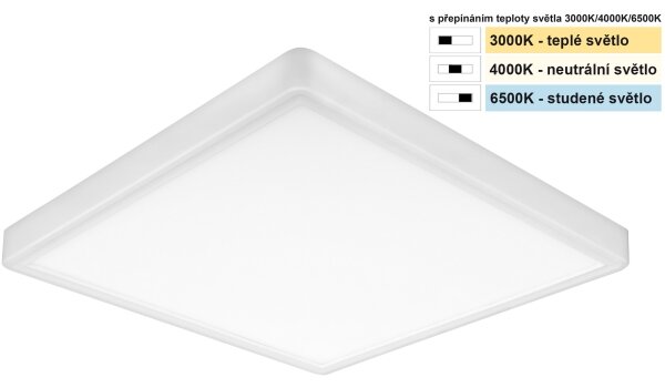 Top Light -LED Stropné svietidlo REVIT LED/24W/230V 3000/4000/6500K 30x30 cm biela