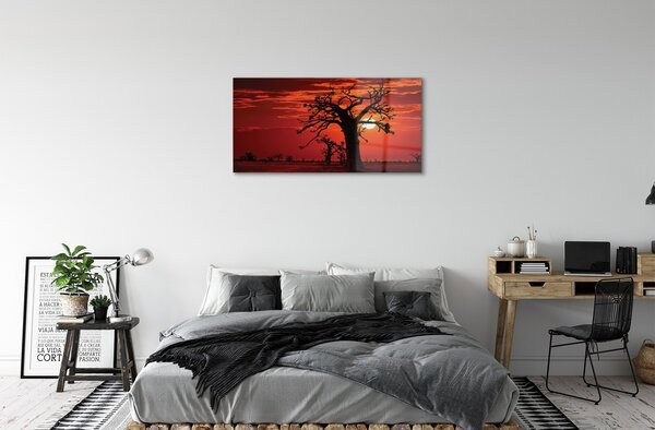 Obraz na skle Stromy oblohy oblačno 100x50 cm 2 Prívesky