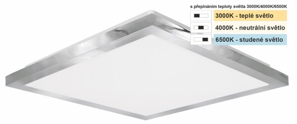 Top Light -LED Kúpeľ. stropné svietidlo SILVER LED/10W/230V IP44 28x28 cm chróm