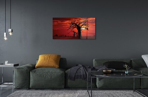Obraz na skle Stromy oblohy oblačno 100x50 cm 2 Prívesky