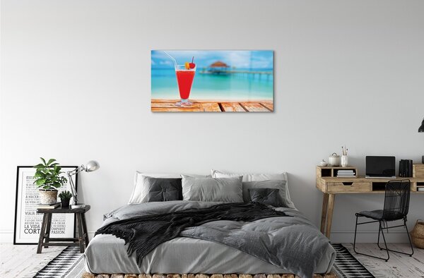 Obraz na skle Koktejl pri mori 100x50 cm 2 Prívesky