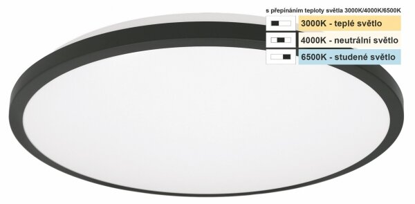 Top Light - LED Kúpeľ. stropné svietidlo ONYX LED/10W/230V IP44 pr. 29 cm čierna
