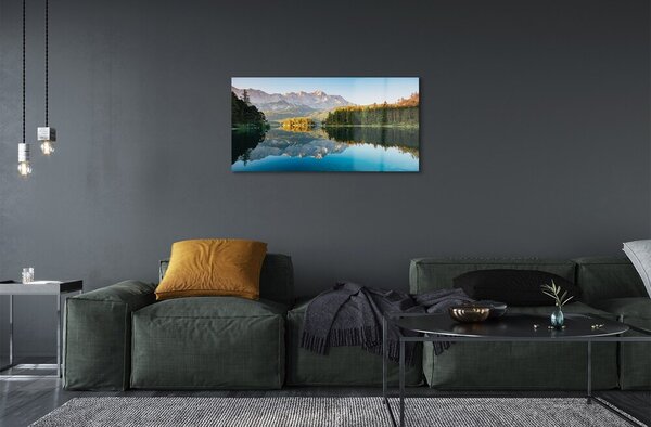 Sklenený obraz Nemecko Mountain forest lake 100x50 cm 2 Prívesky