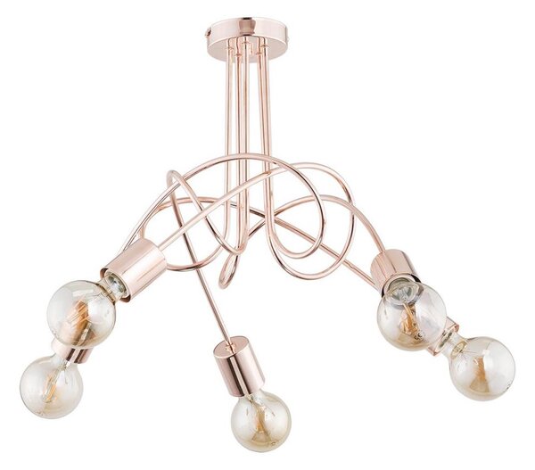 Prisadený luster TANGO 5xE27/15W/230V medená