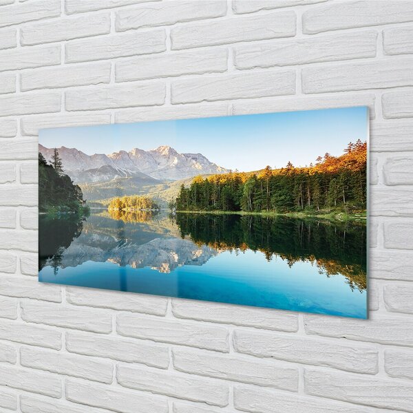Sklenený obraz Nemecko Mountain forest lake 100x50 cm 2 Prívesky