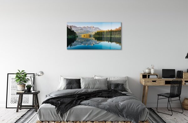 Sklenený obraz Nemecko Mountain forest lake 100x50 cm 2 Prívesky